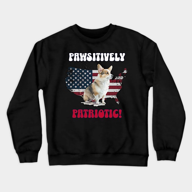 4th of July Independence Day Patriotic Corgi Funny Design for Dog Lovers Crewneck Sweatshirt by EndlessDoodles